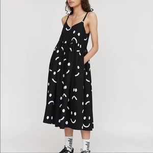 Lazy oaf happy sad tie shoulder dress